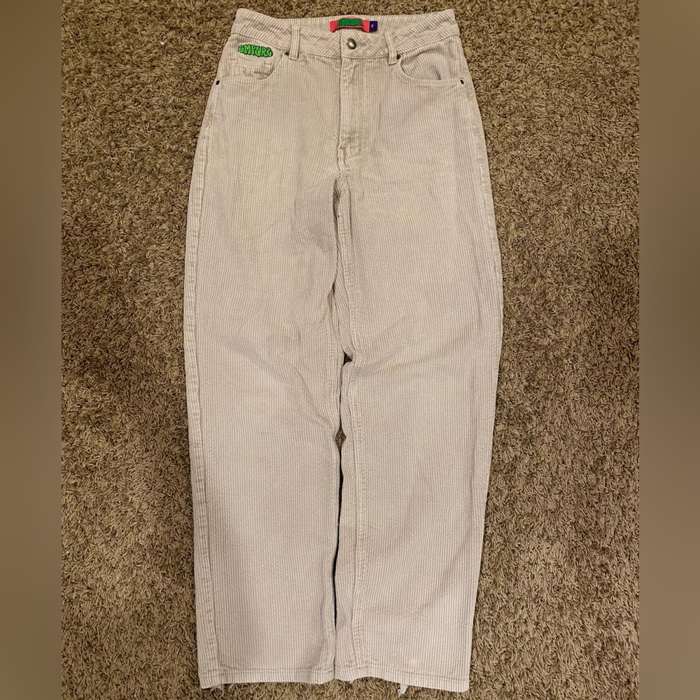 Gray Beige Courdoroy Baggy Empyre Pants